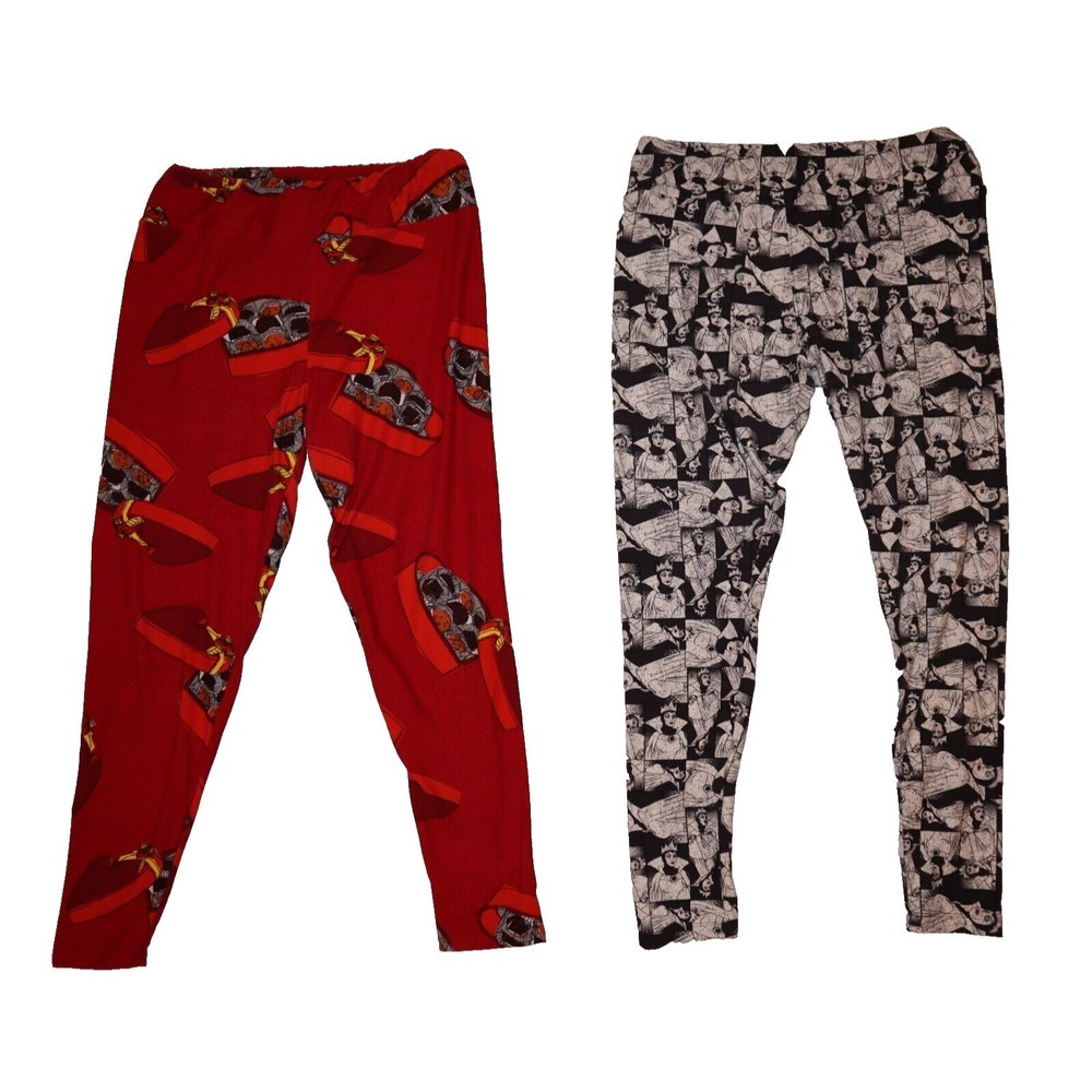 LuLaRoe T/C Tall & Curvy Leggings Disney Evil Queen Red Heart Box Chocolates